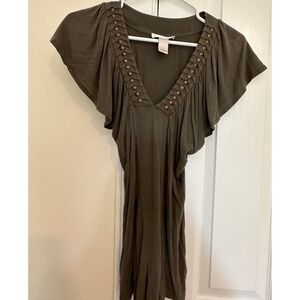 Women's short sleeve Kenaar top size‎ small dark green